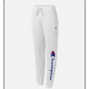 Champion Kids White Joggers with Blue Logo